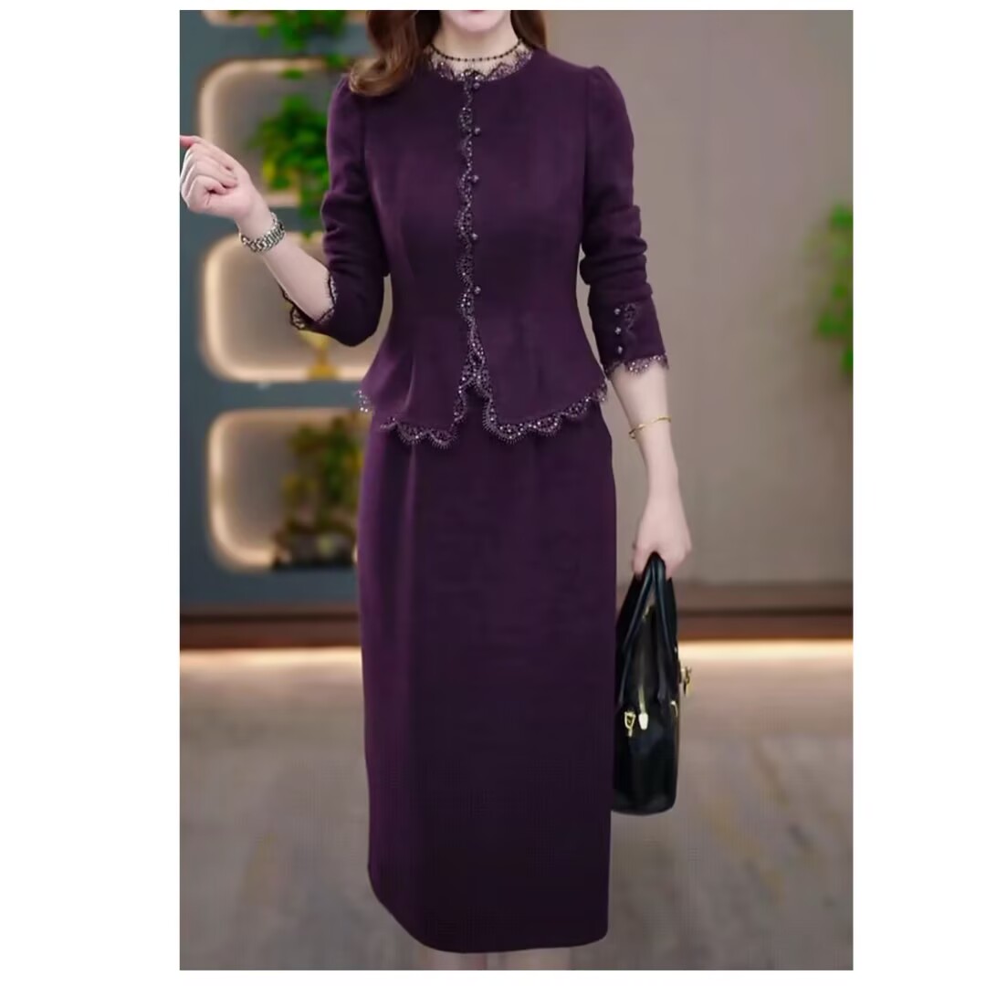 彩云冬季加厚连衣裙2025新款气质显瘦时尚收腰打底裙CY25Y3363