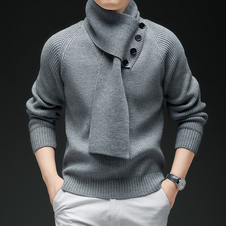 2025新款爆款高级感男装针织衫毛衣打底衫v领修身时尚可拆卸外套