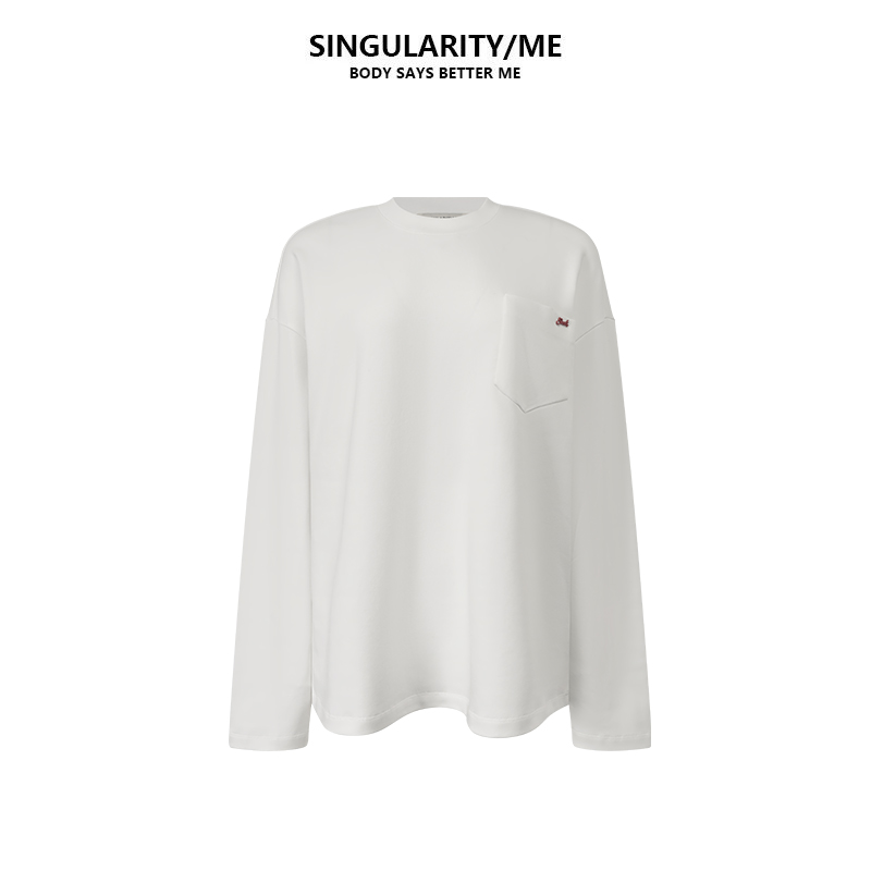 Singularity Me 12A 1209 字母口袋简约宽松休闲长袖打底衫上衣