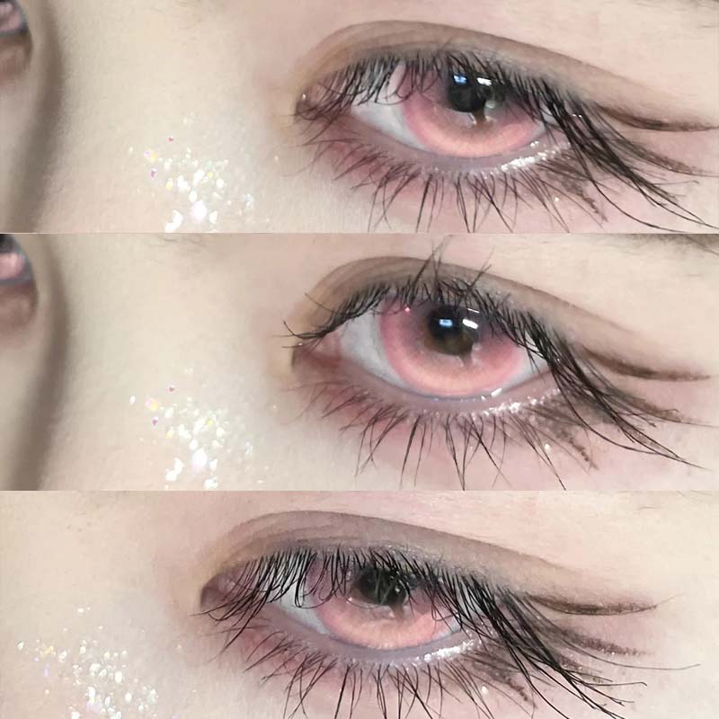 OVOLOOK温柔韩系纯欲梦幻香波粉舒适半年抛大直径隐形眼镜