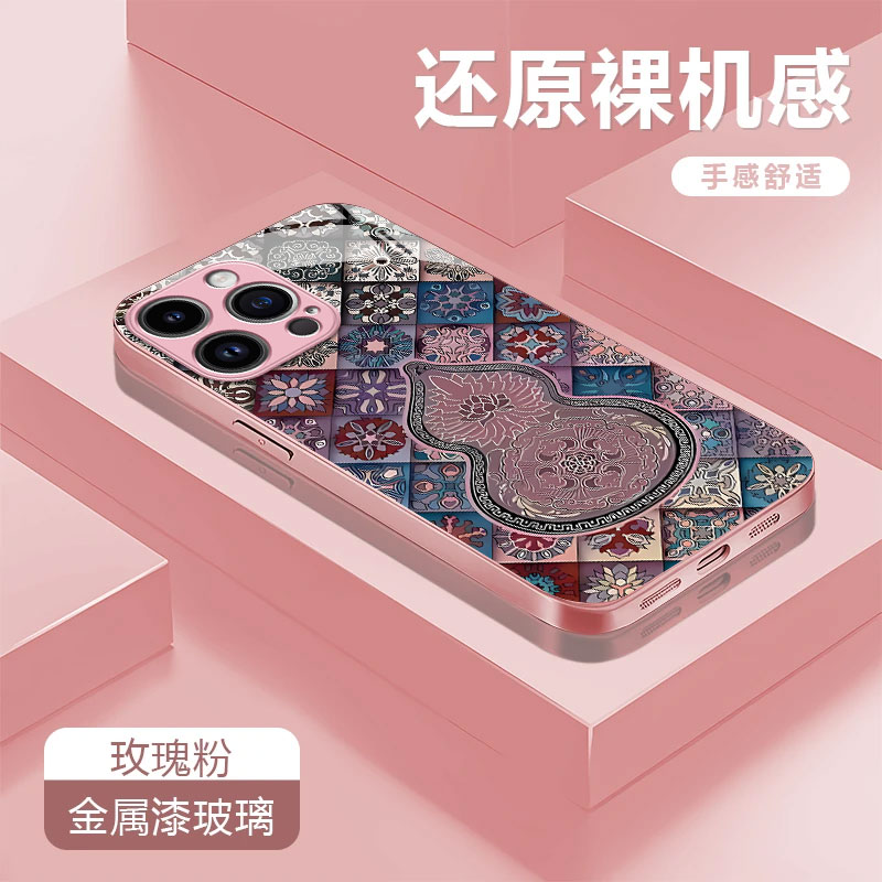 复古葫芦适用苹果17/16华为p70/vivo/oppo金属漆玻璃手绳防摔手