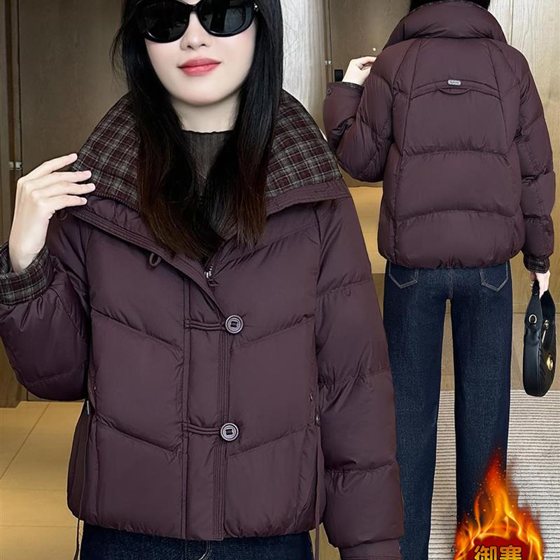 时尚休闲加厚加厚棉服外套女士2025冬季新款洋气韩版百搭短款棉衣