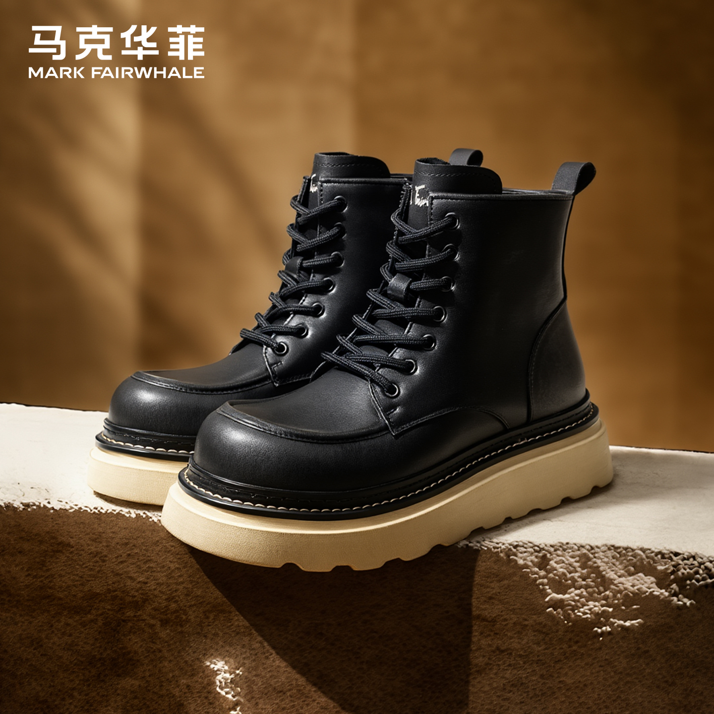 马克华菲马丁靴男款冬季男鞋流行皮靴男士皮鞋工装男靴棉鞋靴子男