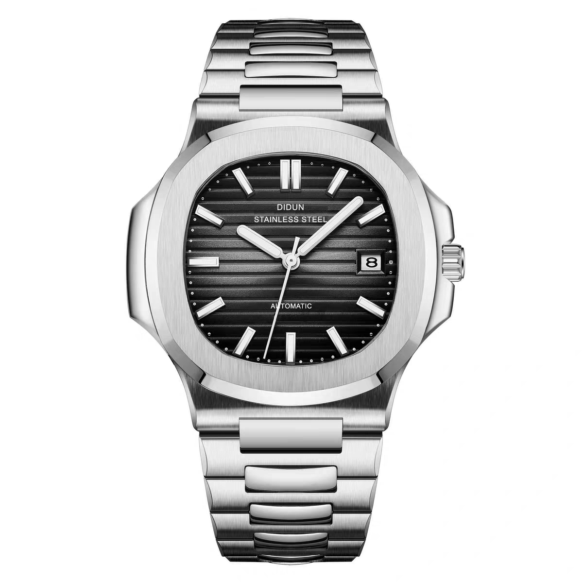 迪顿正品鹦鹉螺系列手表防水钢带男士全自动机械表进口机芯41mm