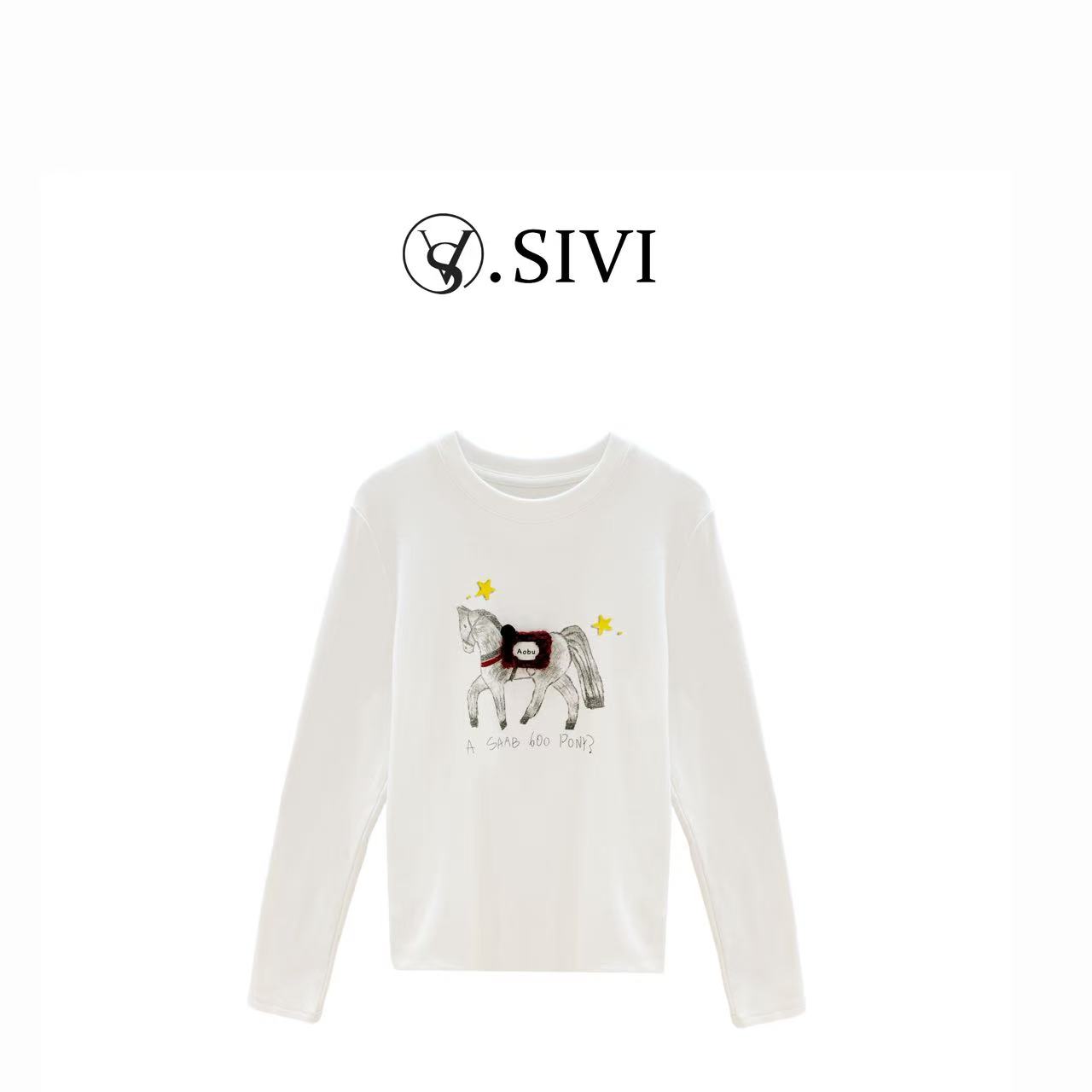 熙薇【高贵骏马】2025冬季新款设计师时尚休闲T恤上衣H6965