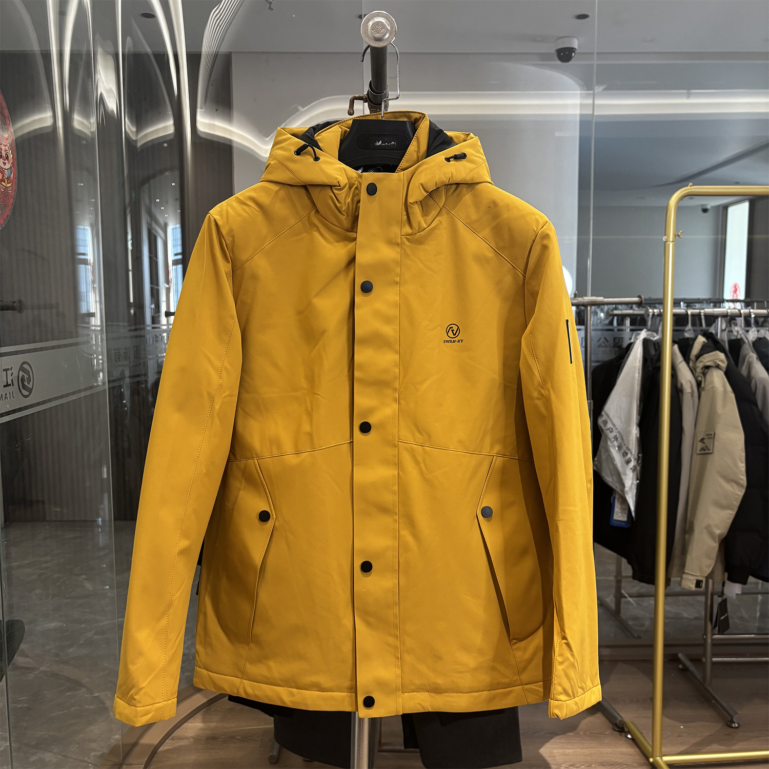 【H家】户外！秋冬男士时尚休闲防风连帽薄棉夹克保暖棉衣棉服冬季潮