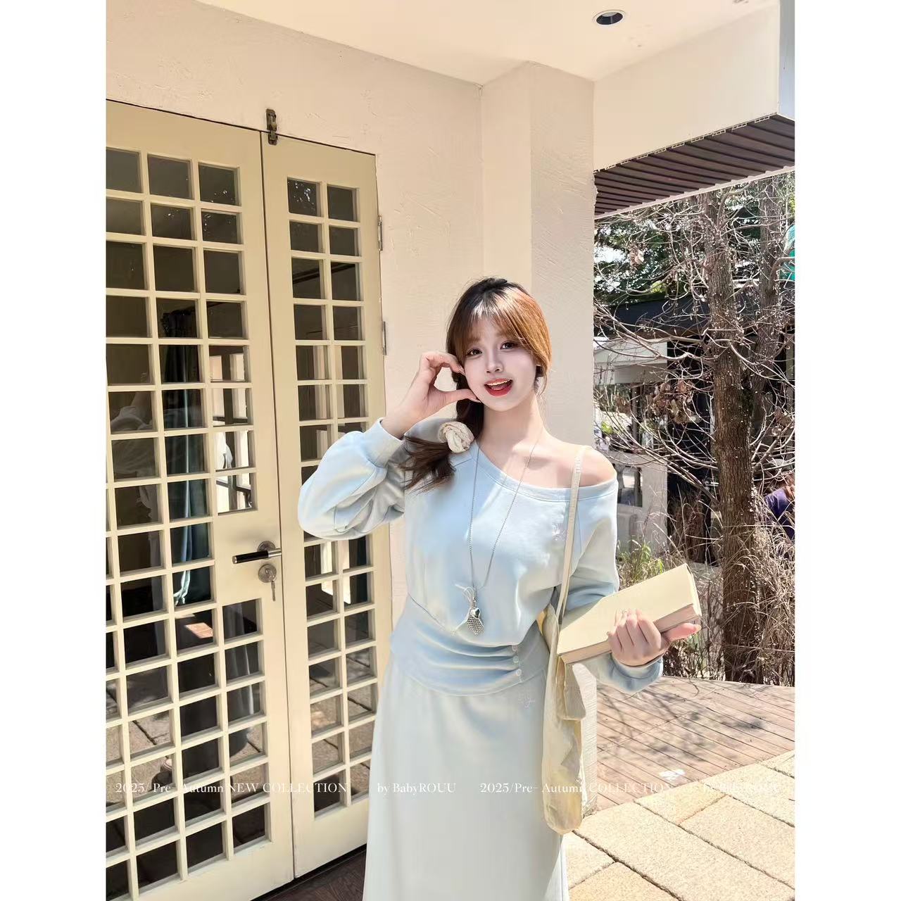 【氧系松弛】温与柔减龄时髦不规则气质休闲显瘦上衣半裙加绒套装