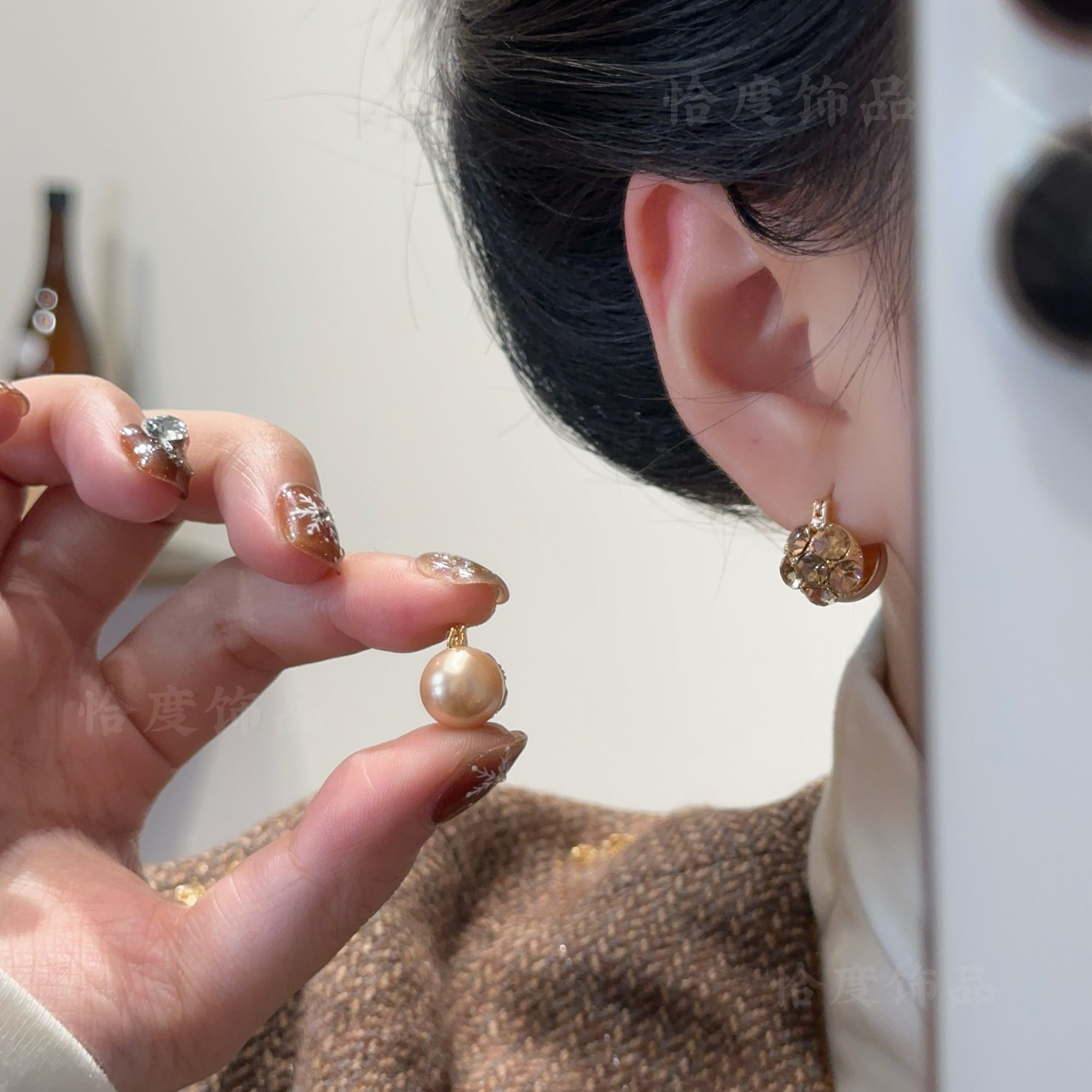 【恰度】一款两戴温柔珠珠锆石耳扣