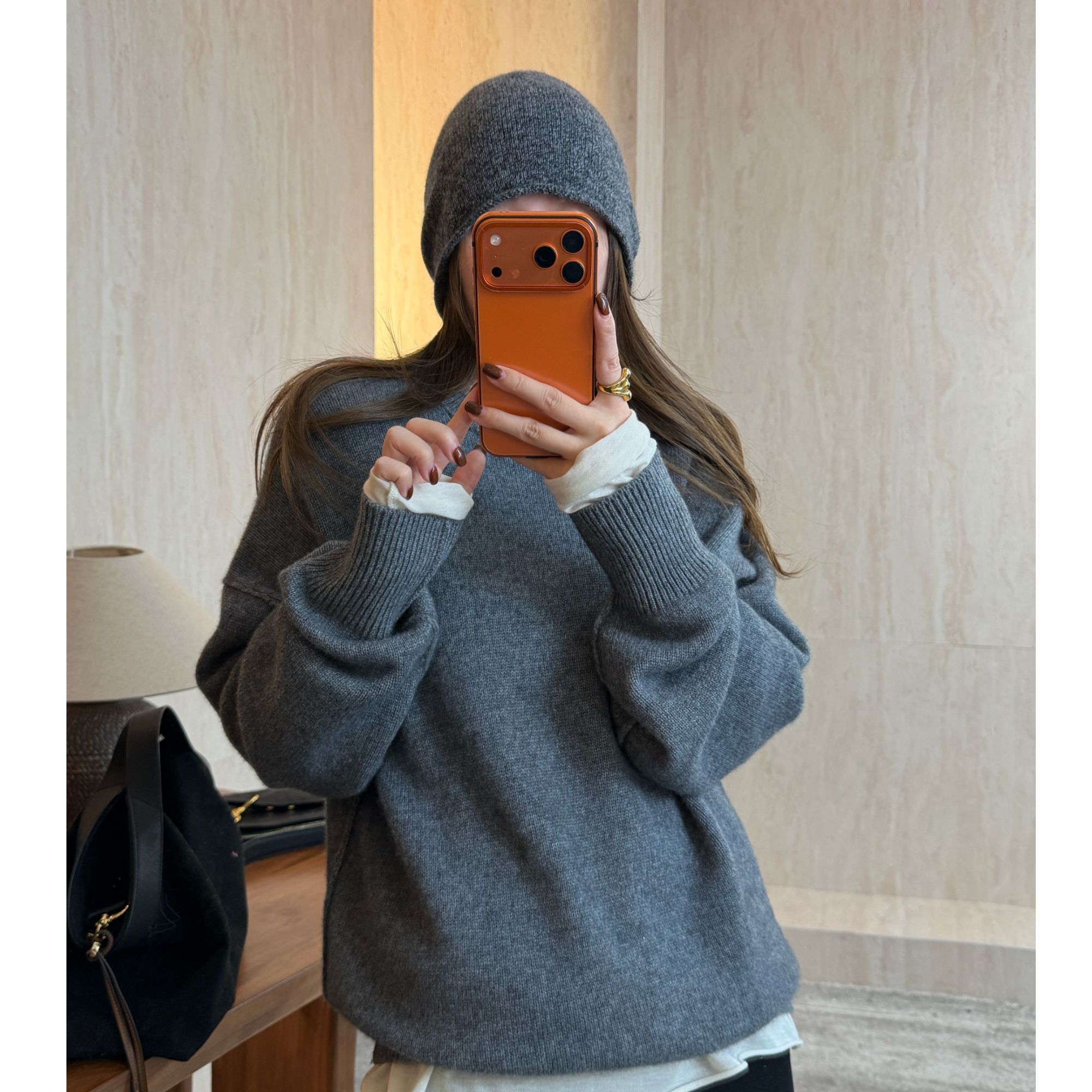 【CHUMINGMING】【墨从]素色毛衣AAMU251274