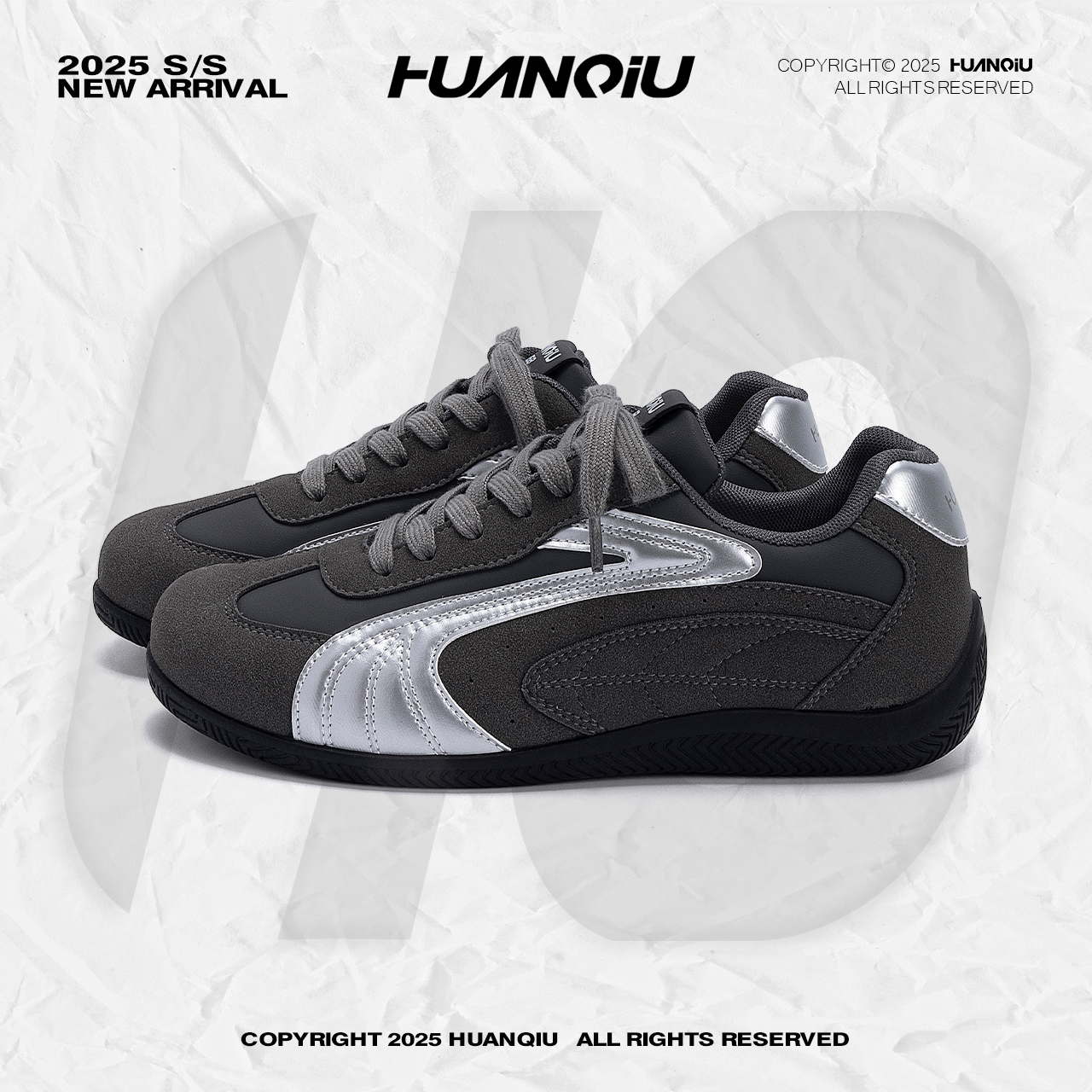 环球复古休闲赛车鞋男款2025秋季新款百搭鞋子男时尚内增高德训鞋