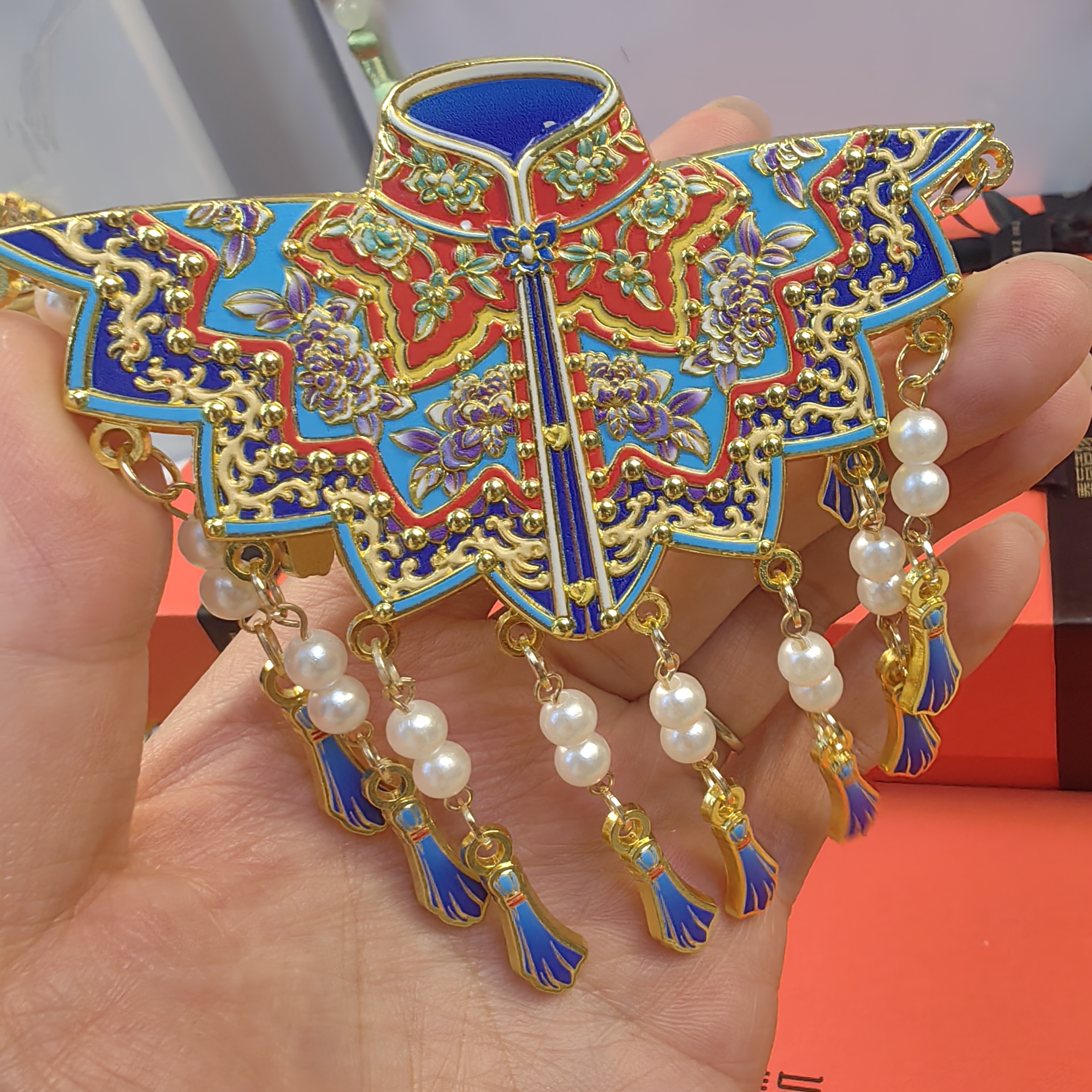 梅兰芳梅派国粹云肩浮雕金属冰箱贴磁铁磁吸云肩冰箱贴冰箱贴花瓶