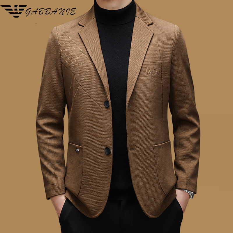 意大利品牌休闲西装男士中年秋冬季新款韩版商务休闲西服上装外套