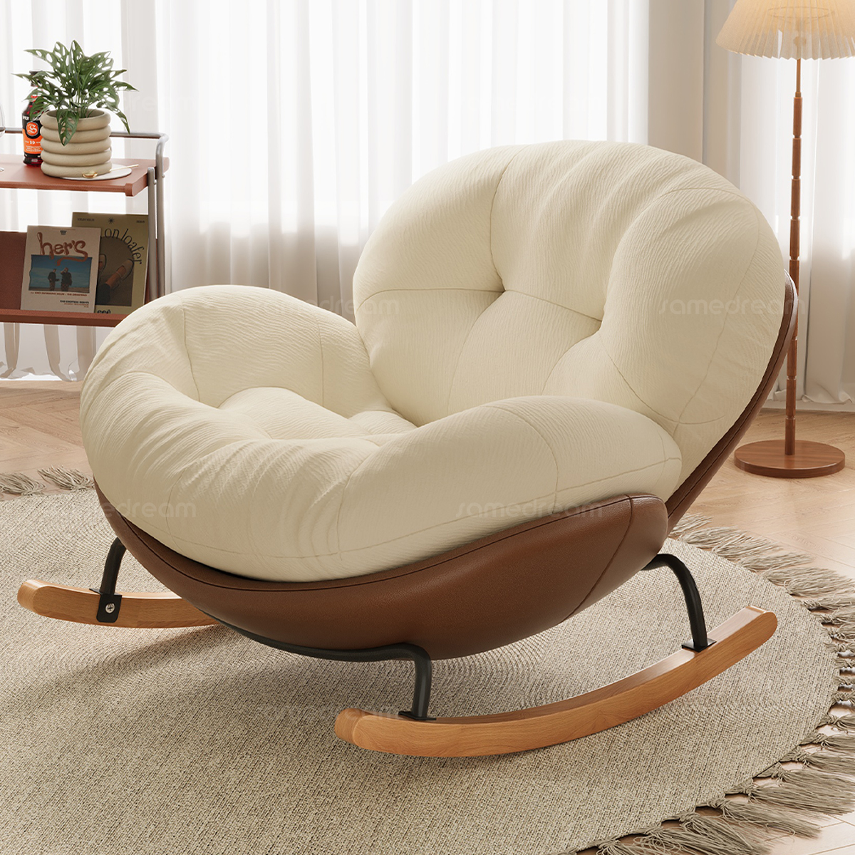 懒人沙发可躺可睡摇椅客厅卧室沙发躺椅家用阳台蛋壳单人休闲椅子