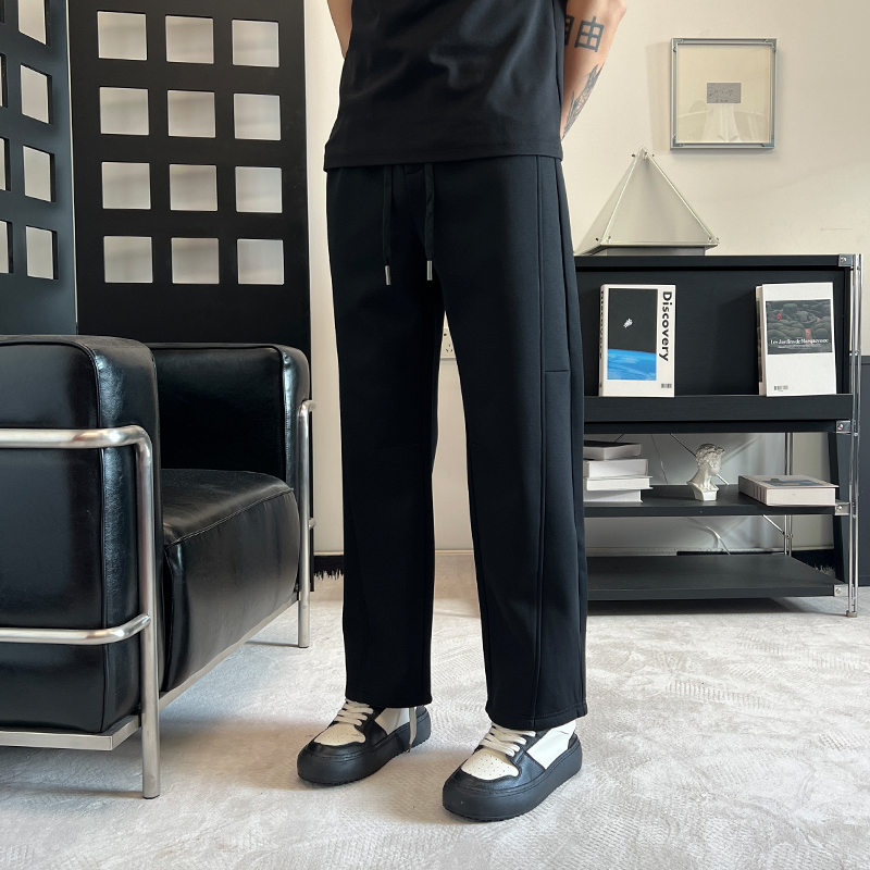 潮牌宽松直筒裤男款流行裤2025运动卫裤男裤加绒新款秋冬休闲裤