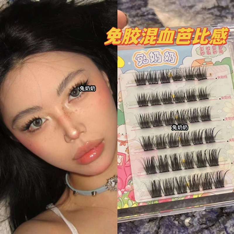 免胶水免卸兔奶奶M40美式辣妹毛绒绒亚裔混血感假睫毛欧美纯野妆