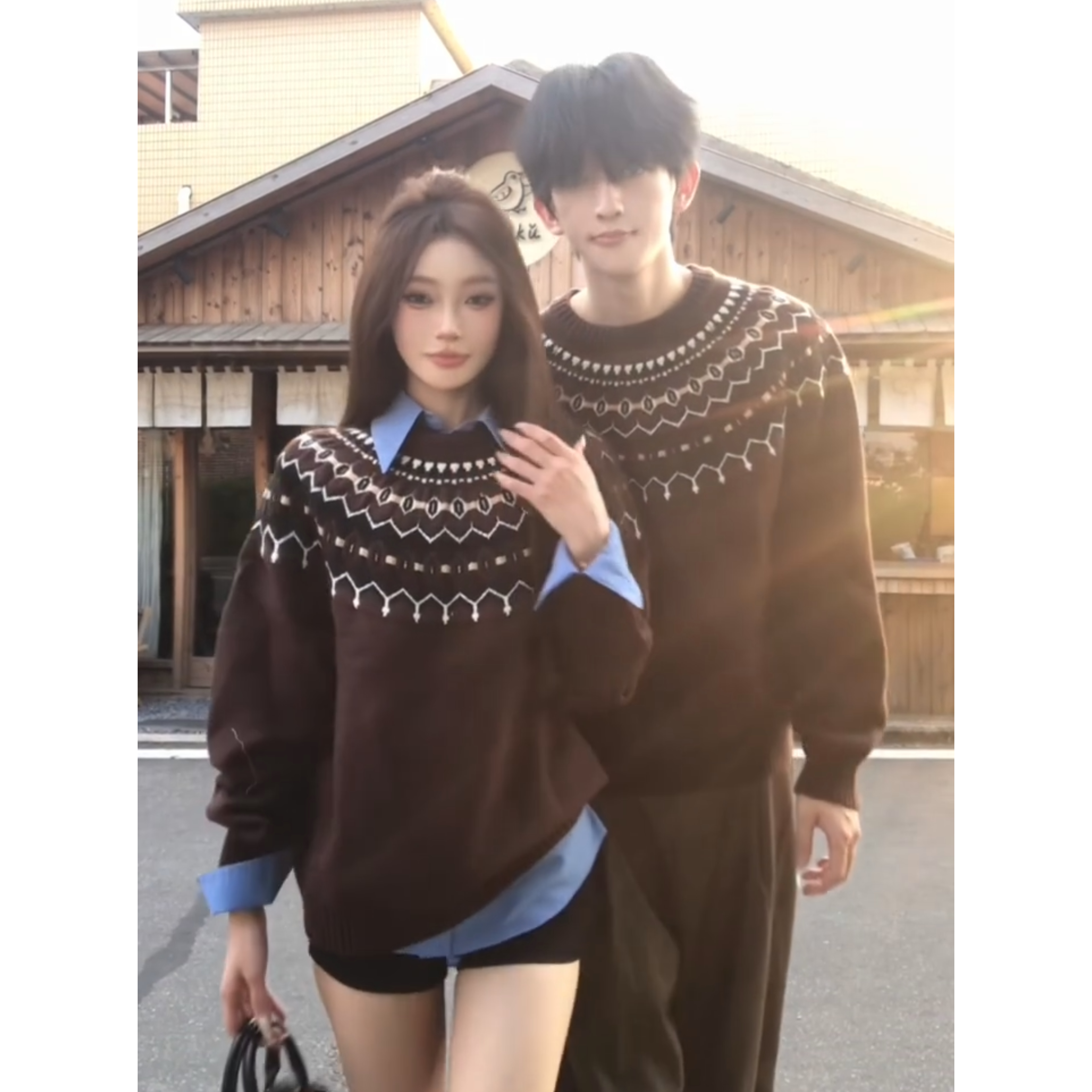 北欧风费尔岛毛衣男款秋冬松弛慵懒感针织衫老钱风高级感内搭上衣