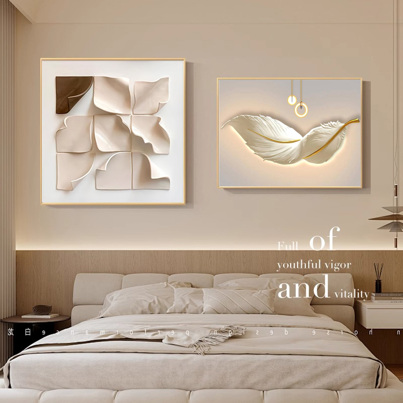 高级感房间客厅墙画卧室床头装饰画新款现代简约抽象艺术主卧挂画