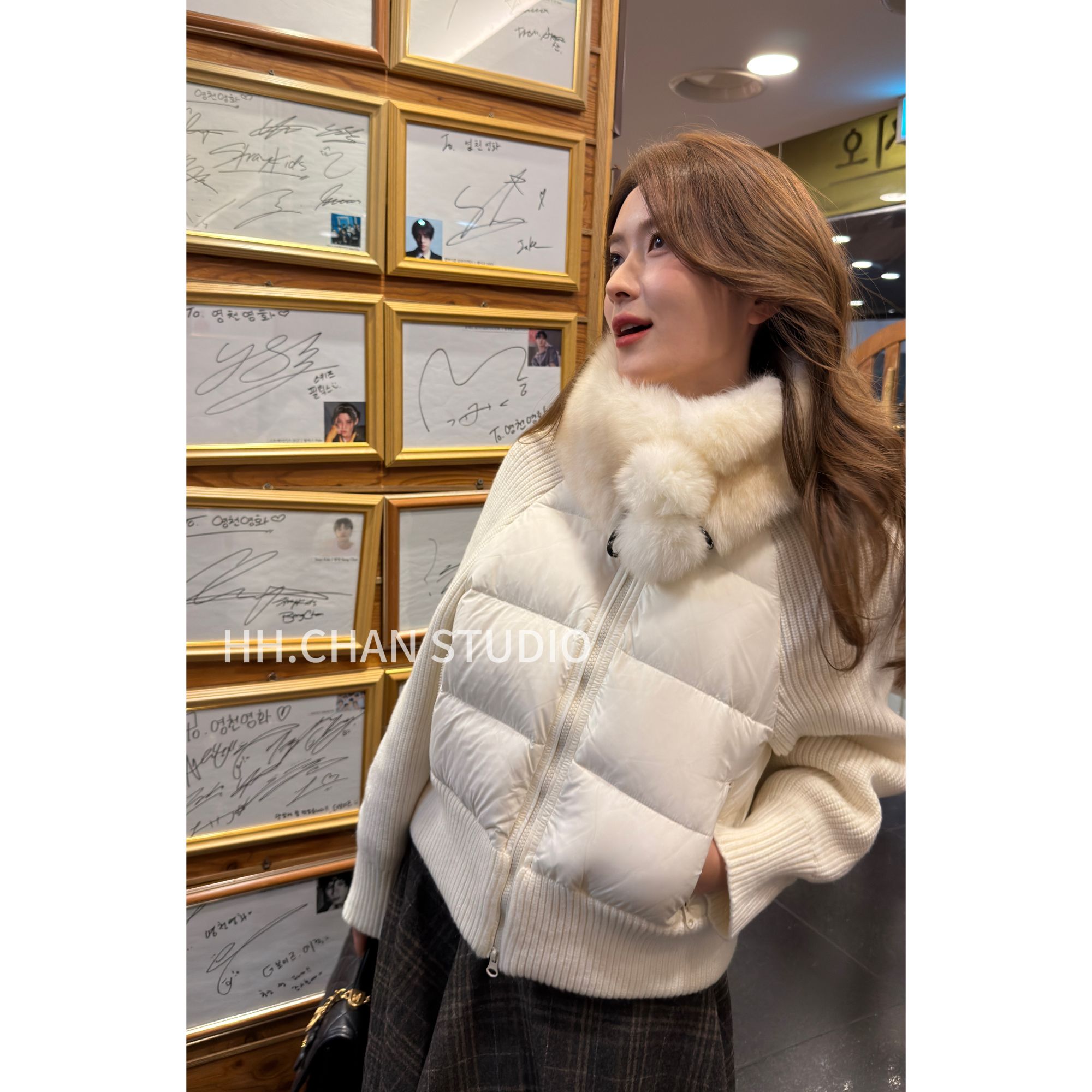 HH.CHAN“氛围女神”90新国标白鹅绒狐狸毛领显瘦鹅绒服HH53Q39926