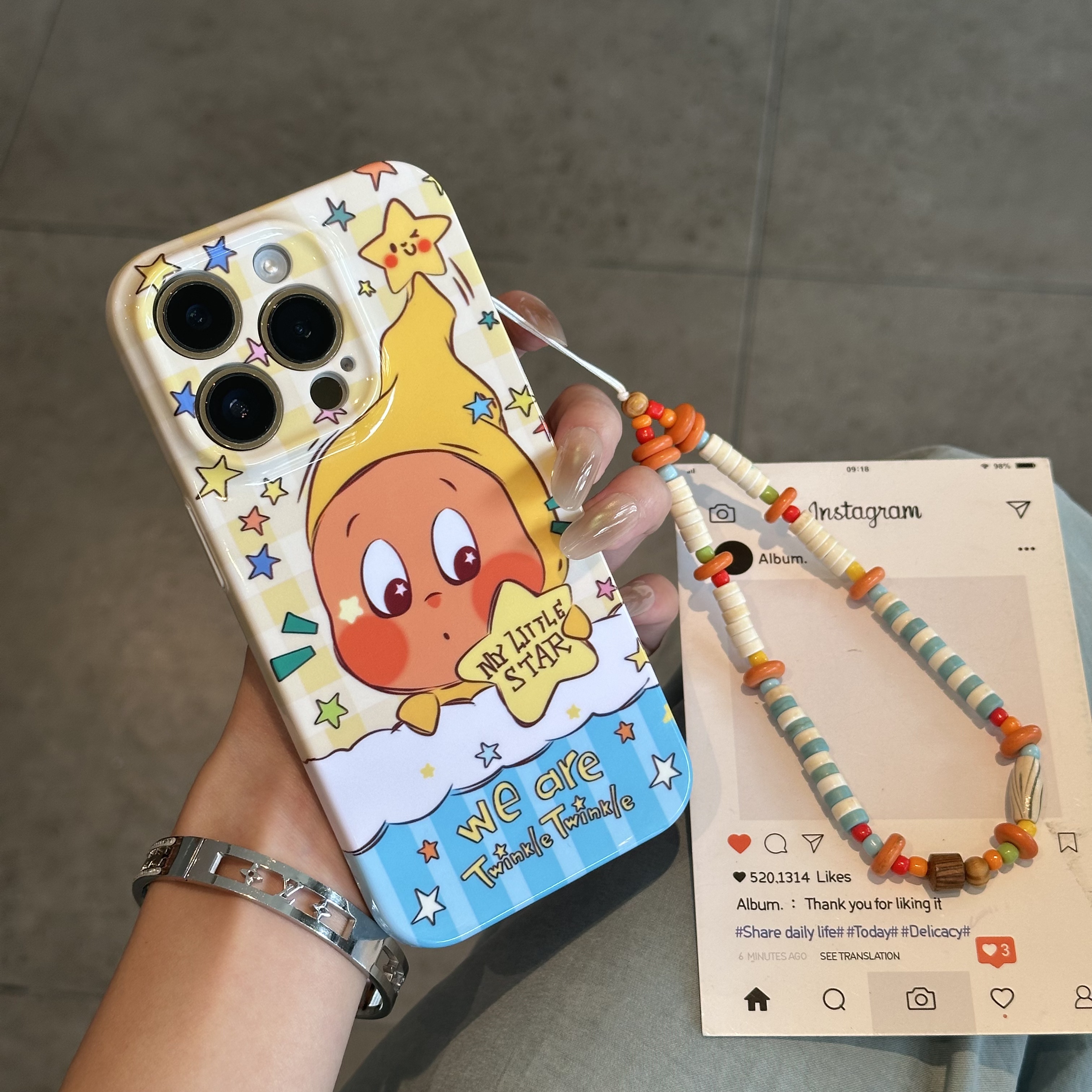 BANCA星星人大脸蛋挂链适用苹果17菲林手机壳华为vivo小米15oppo