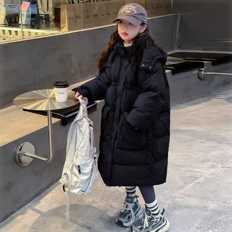女童衣新款洋气过膝中长款女大童冬季童装儿童冬装外套