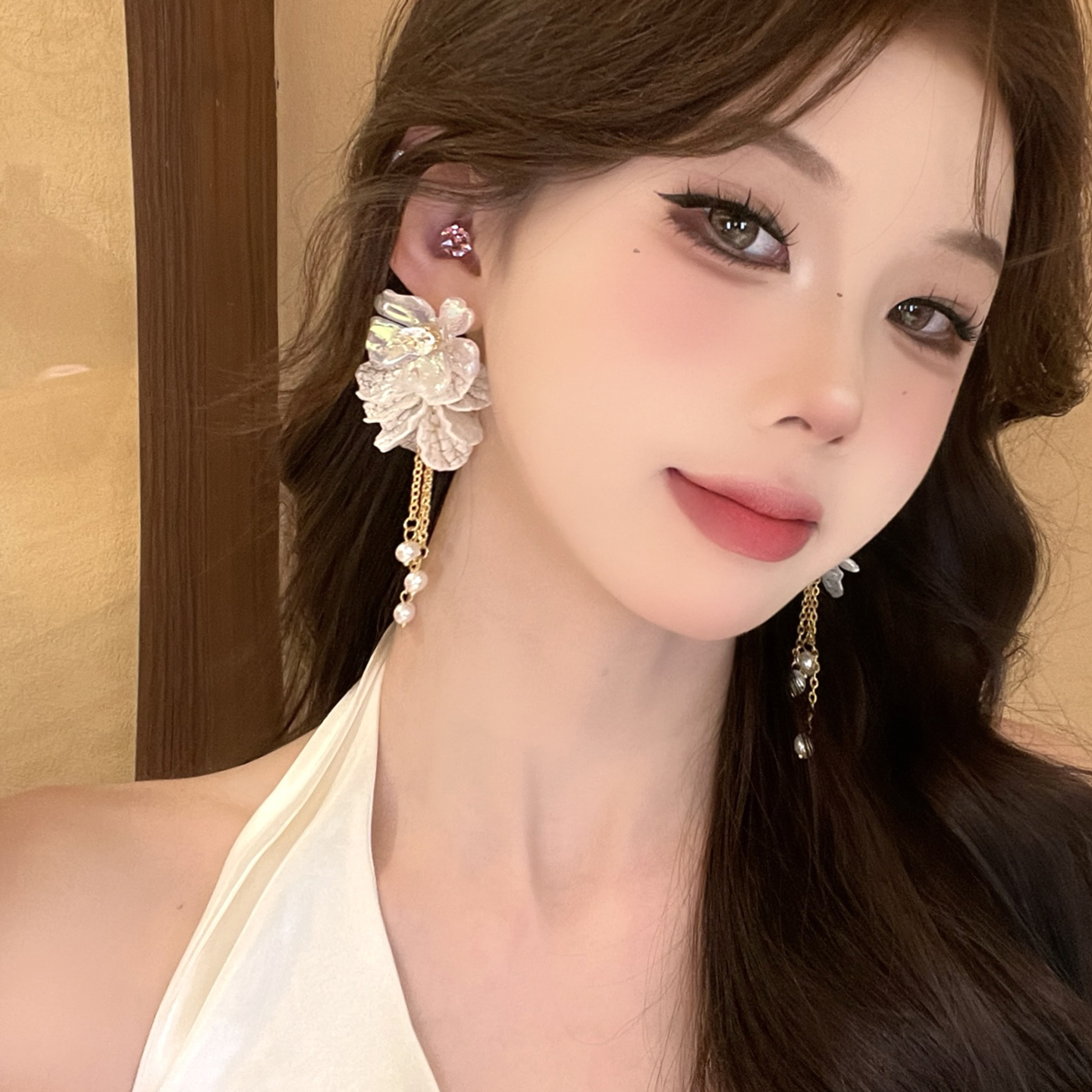 铜合金耳饰 超仙气质法式度假风流苏耳环个性时尚温柔设计感耳饰