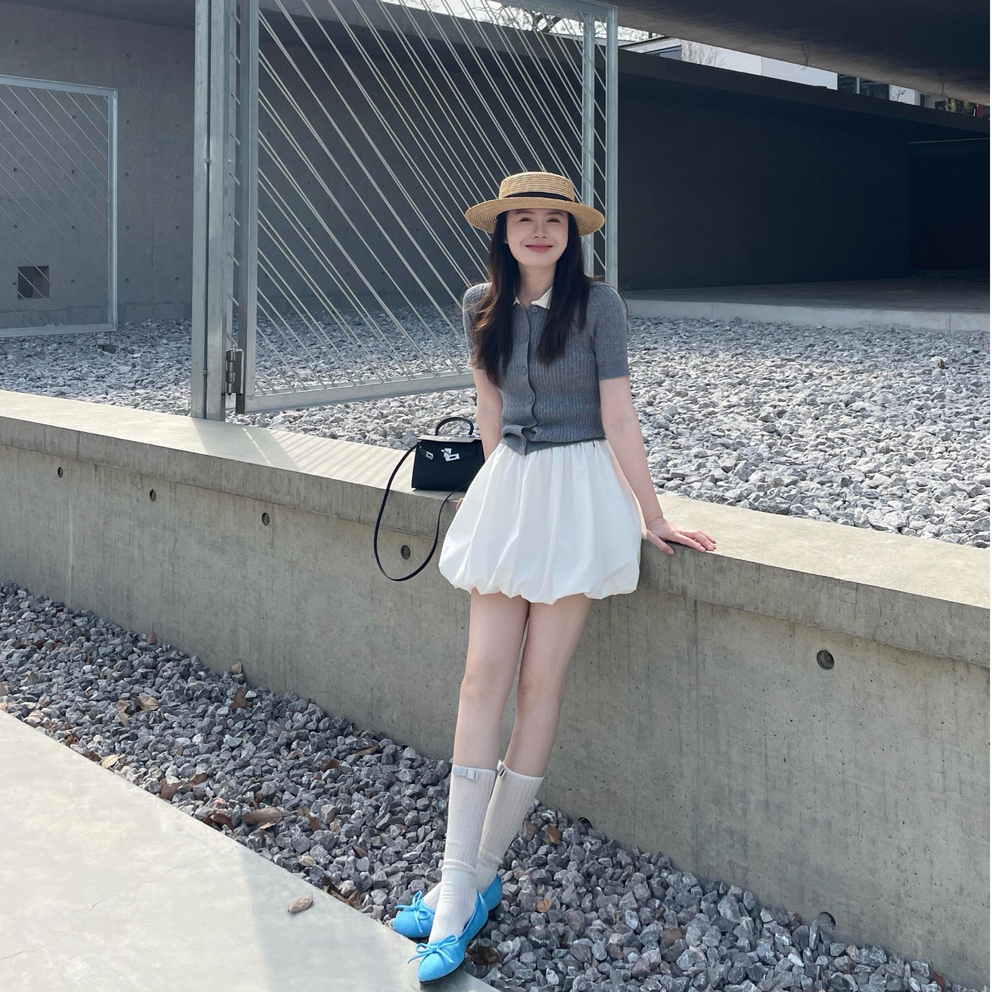 2025夏时尚新款韩系气质洋气衣服女显瘦针织上衣休闲百搭温柔短裙