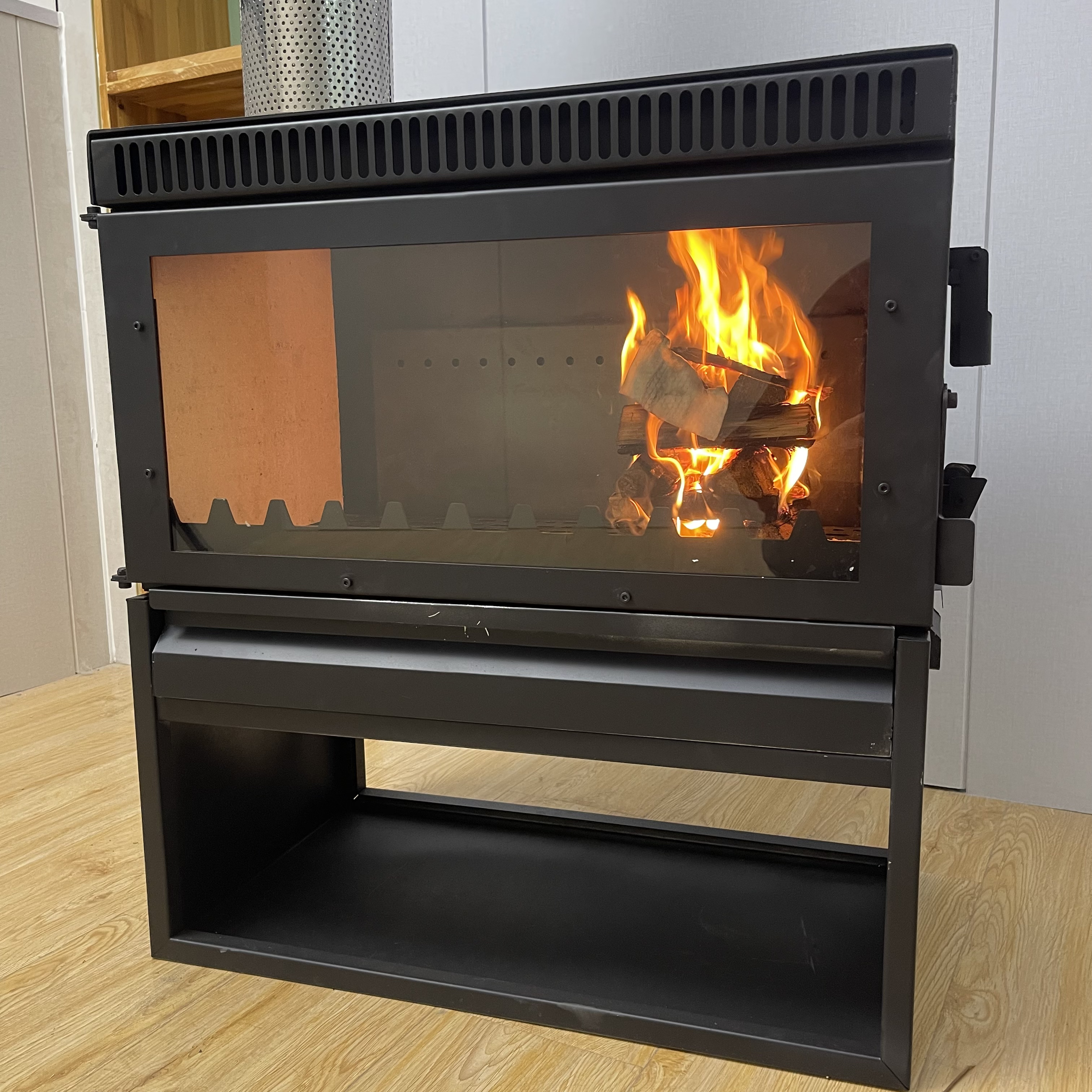 60型真火壁炉冬季取暖炉农村自建房取暖柴火炉壁炉真火木柴家用