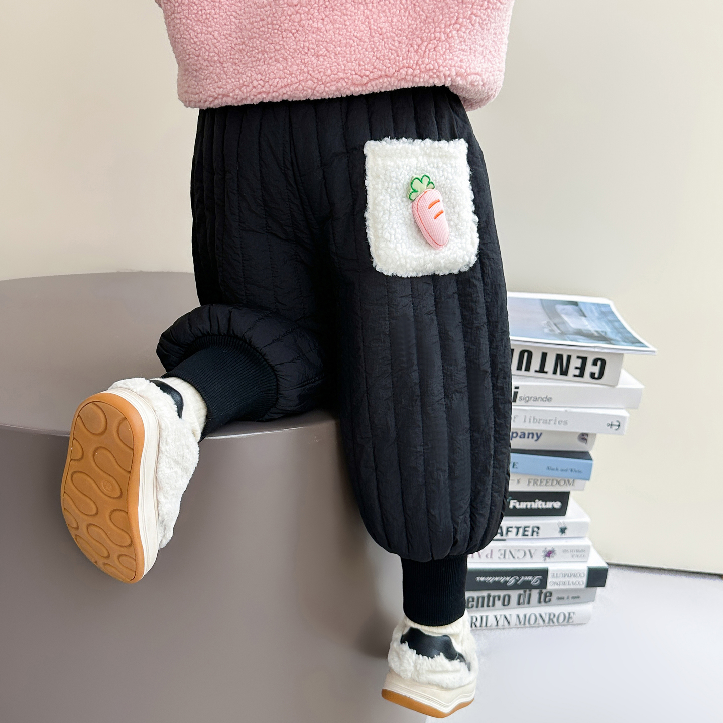 女童加绒棉裤儿童洋气时髦加厚休闲裤小女孩宝宝秋冬装休闲裤2025