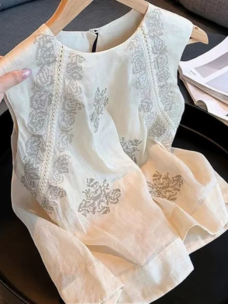 刺绣法式大码背心吊带文艺复兴风唐风美学009