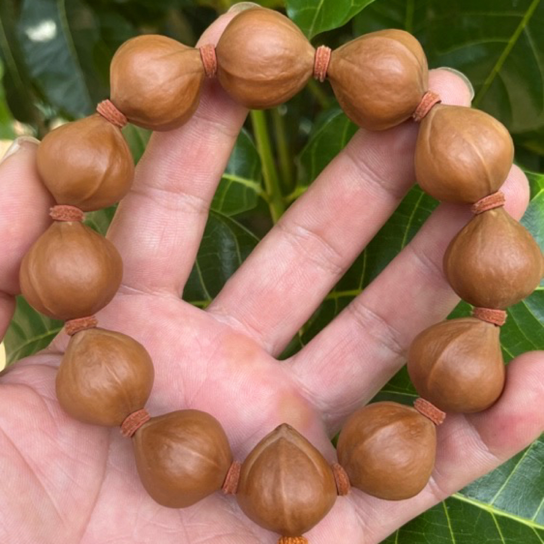 橄榄核珠串橄榄核素串铁核蜜桃臀原皮正圆手串素核文玩收藏品