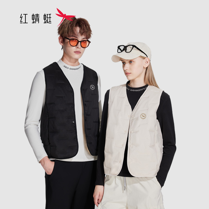 【好粗鲁】红蜻蜓 情侣款休闲气质文艺秋冬保温防风无袖轻暖马甲