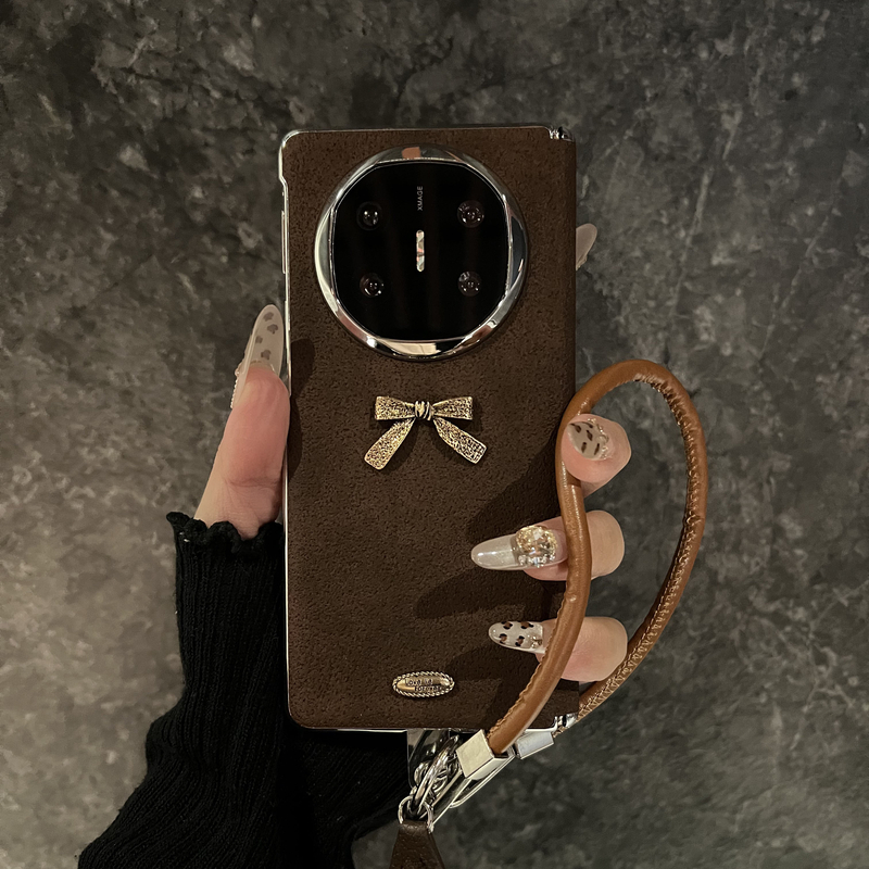 秋冬复古蝴蝶结气质适用华为mateX7折叠屏手机壳vivoxfold5护中轴