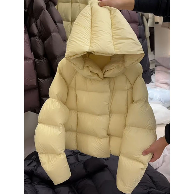 【现货】独特奶黄色短款棉服女冬季2025年新款韩系小个子洋气面包服