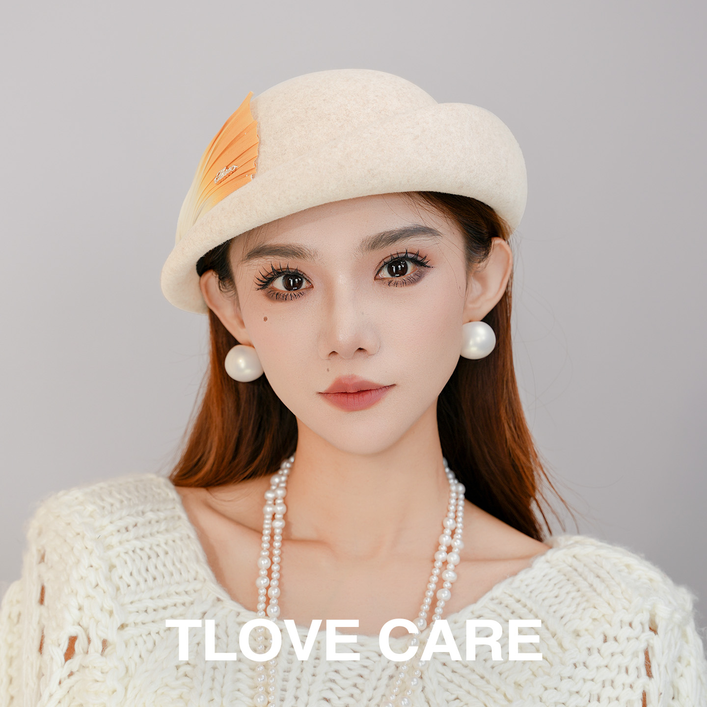 9855时尚百搭羊毛毡礼帽女士秋冬季新款洋气优雅真丝麻立体贝雷帽