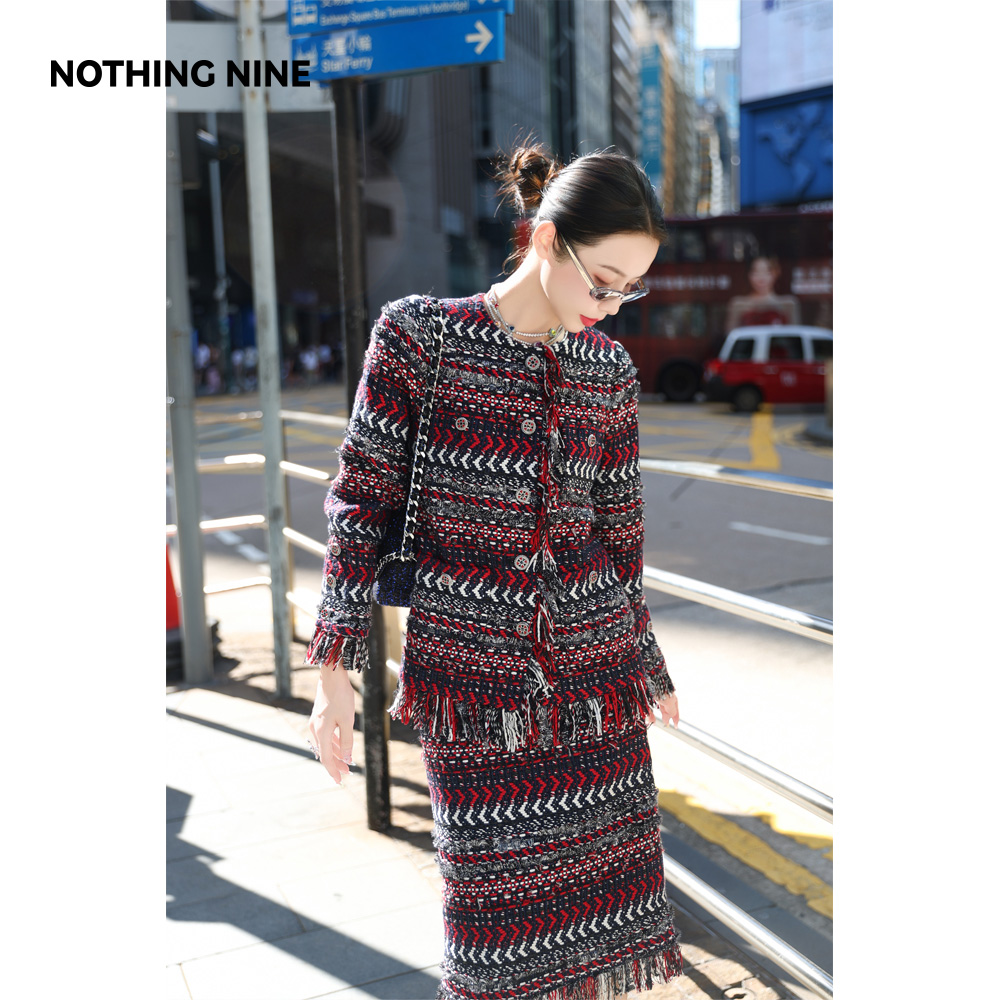 NOTHING NINE夏尔蒙克意大利进口面料套装上衣/半裙