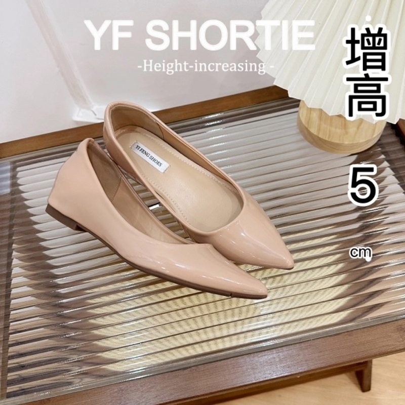 法式性感尖头软底浅口单鞋女百搭气质通勤露趾平底内增高增高鞋