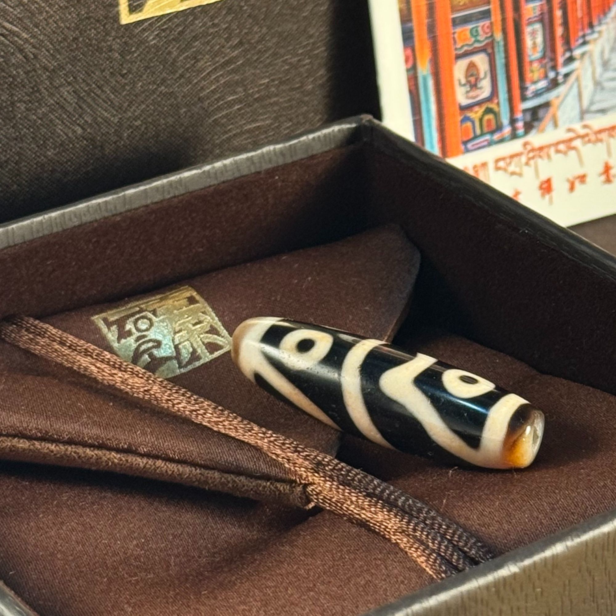 行运藏式古法手工朱砂龙头五眼45mm时尚百搭镶蚀玛瑙珠吊坠