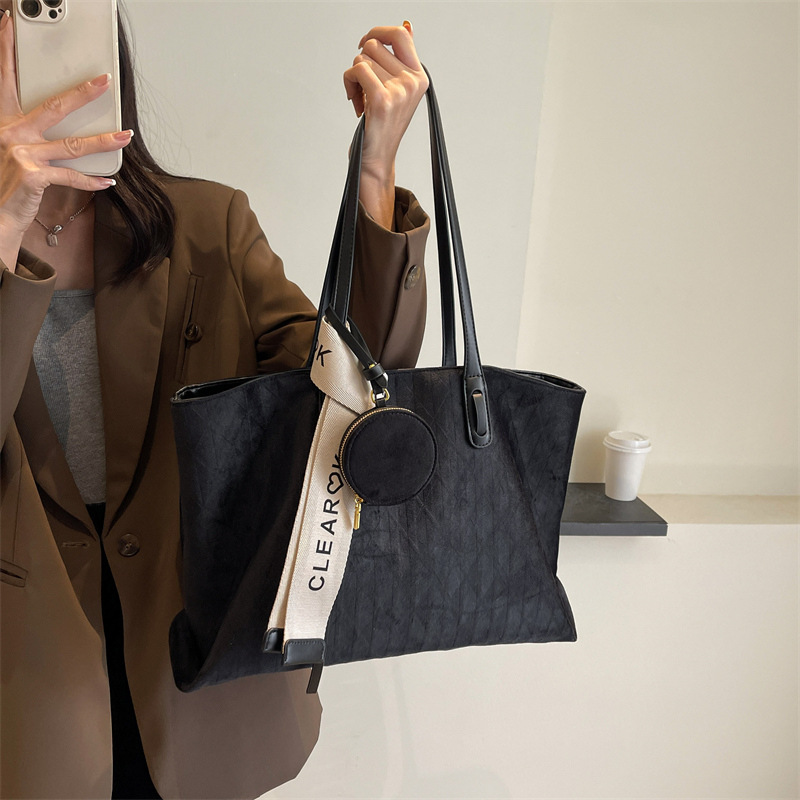 2025法式轻奢复古大容量托包新款高端bags秋冬绒面时尚潮单肩腋下