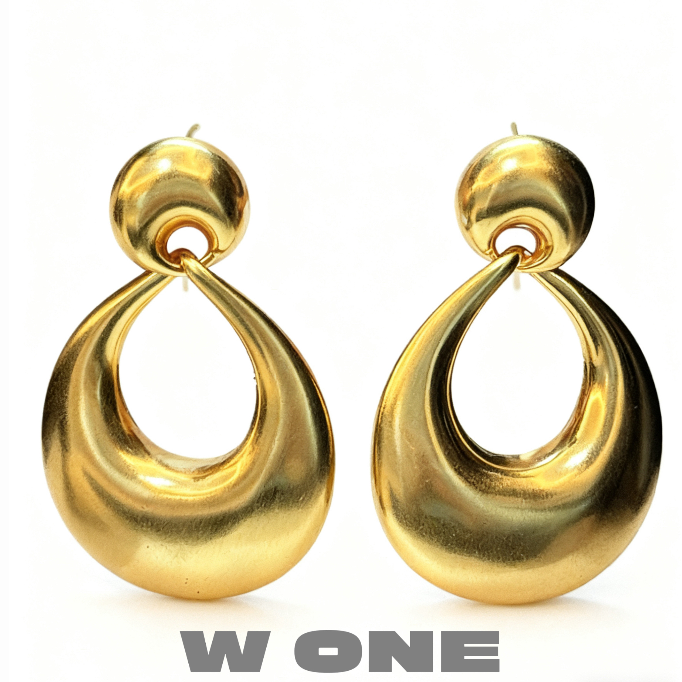 铜合金耳饰 【W ONE】小众设计感杨树林金属环扣耳环