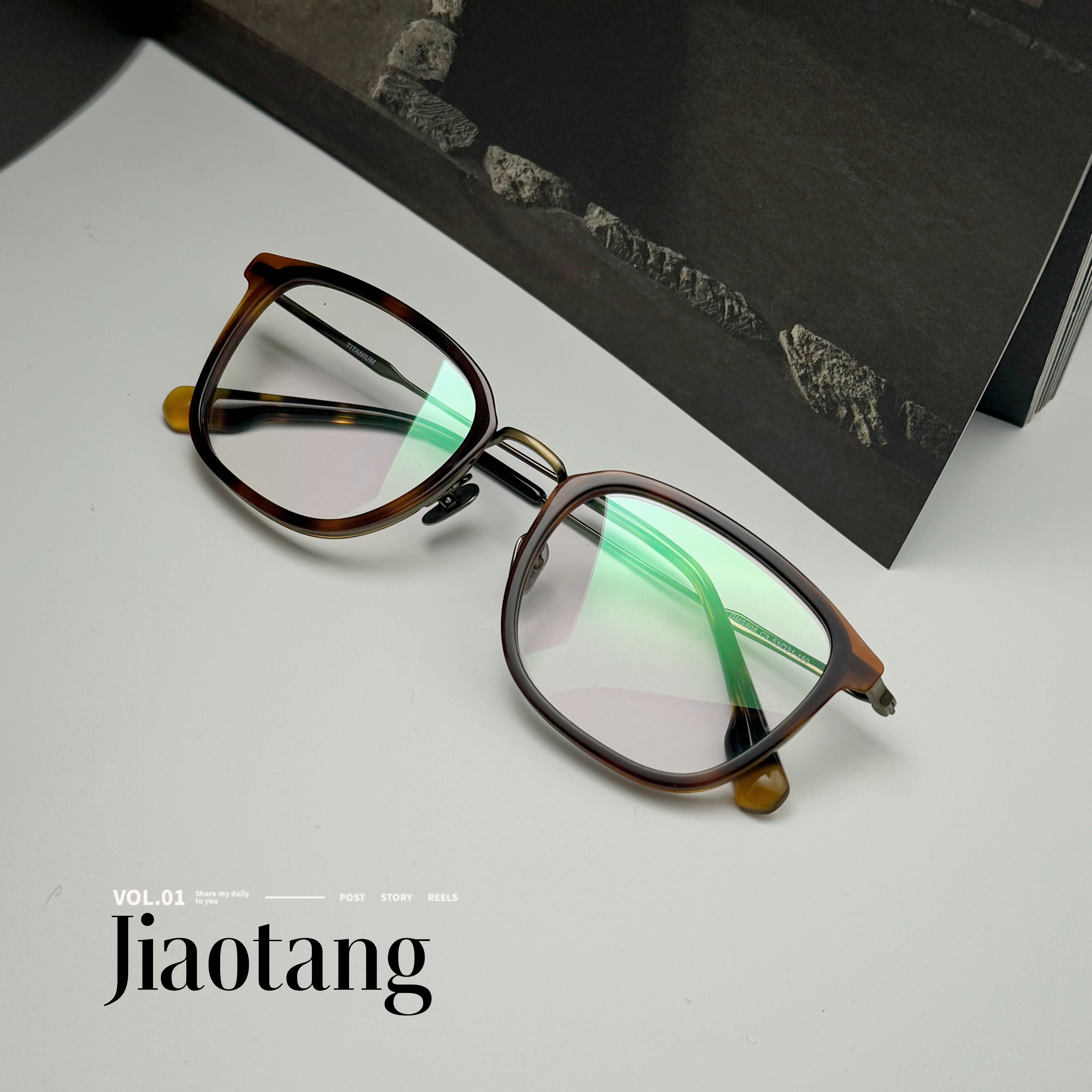 808 高质感玳瑁复古超轻近视眼镜框男可配度数防蓝光镜架女手工