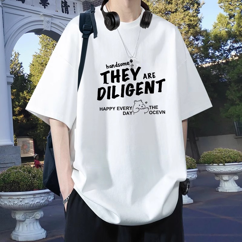 JEEP吉普短袖t恤男生夏季新款潮流宽松体恤上衣男士痞帅纯棉半袖