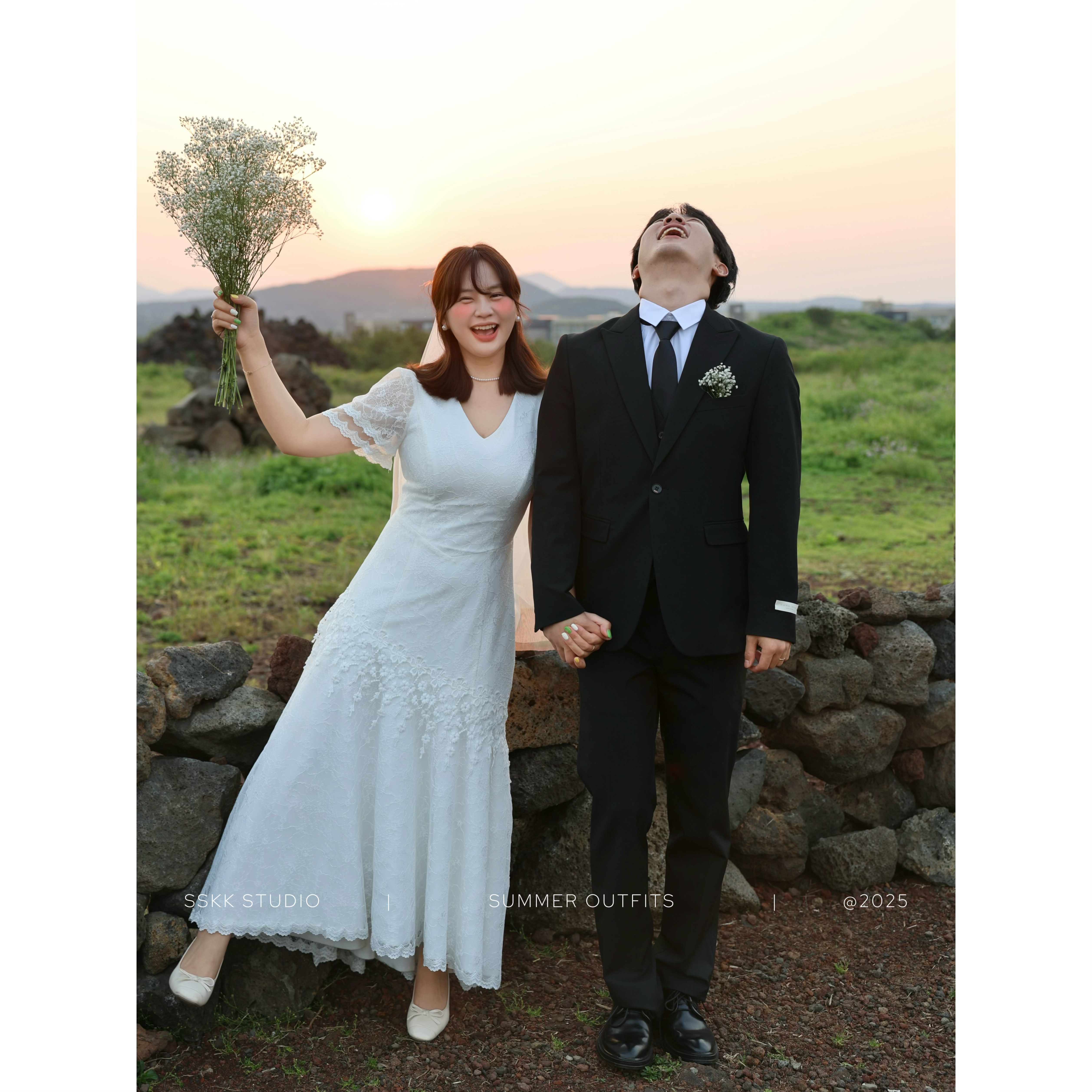 KMZY/KMZY山_山【温存初心】微胖重工蕾丝拼接气质镂空轻婚纱连衣裙