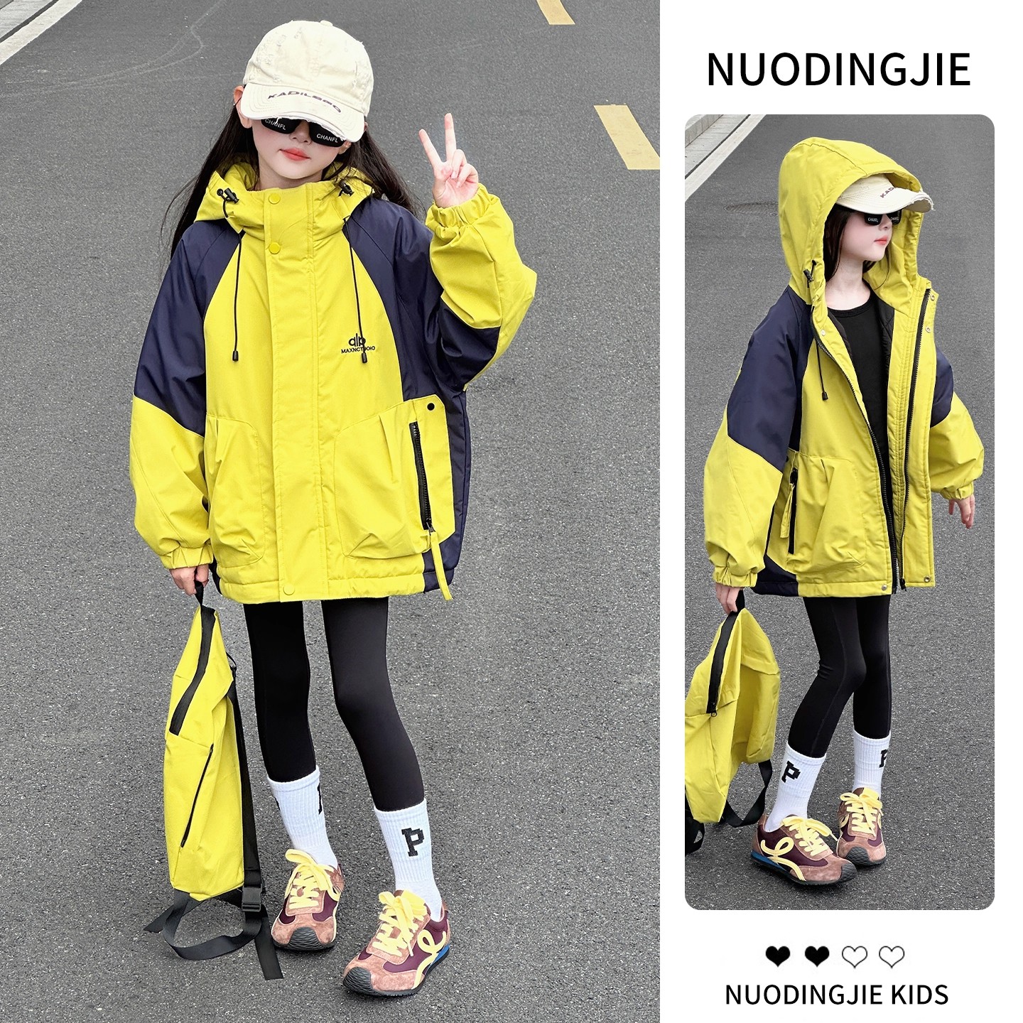 女童外套秋冬款2025新款洋气超好看中大童女孩夹棉加厚棉服冬季潮