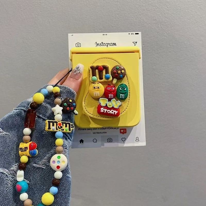 黄色肤感M豆支架适用小米mixflip2折叠屏手机壳全包中轴purax荣耀