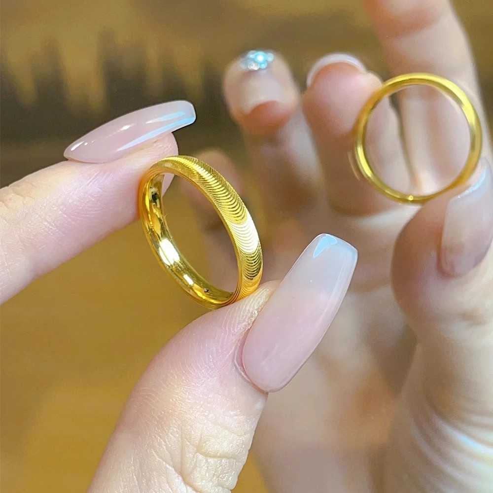 钛钢戒指 猫眼素圈戒指女ins小众设计高级感轻奢食指环尾戒不掉色