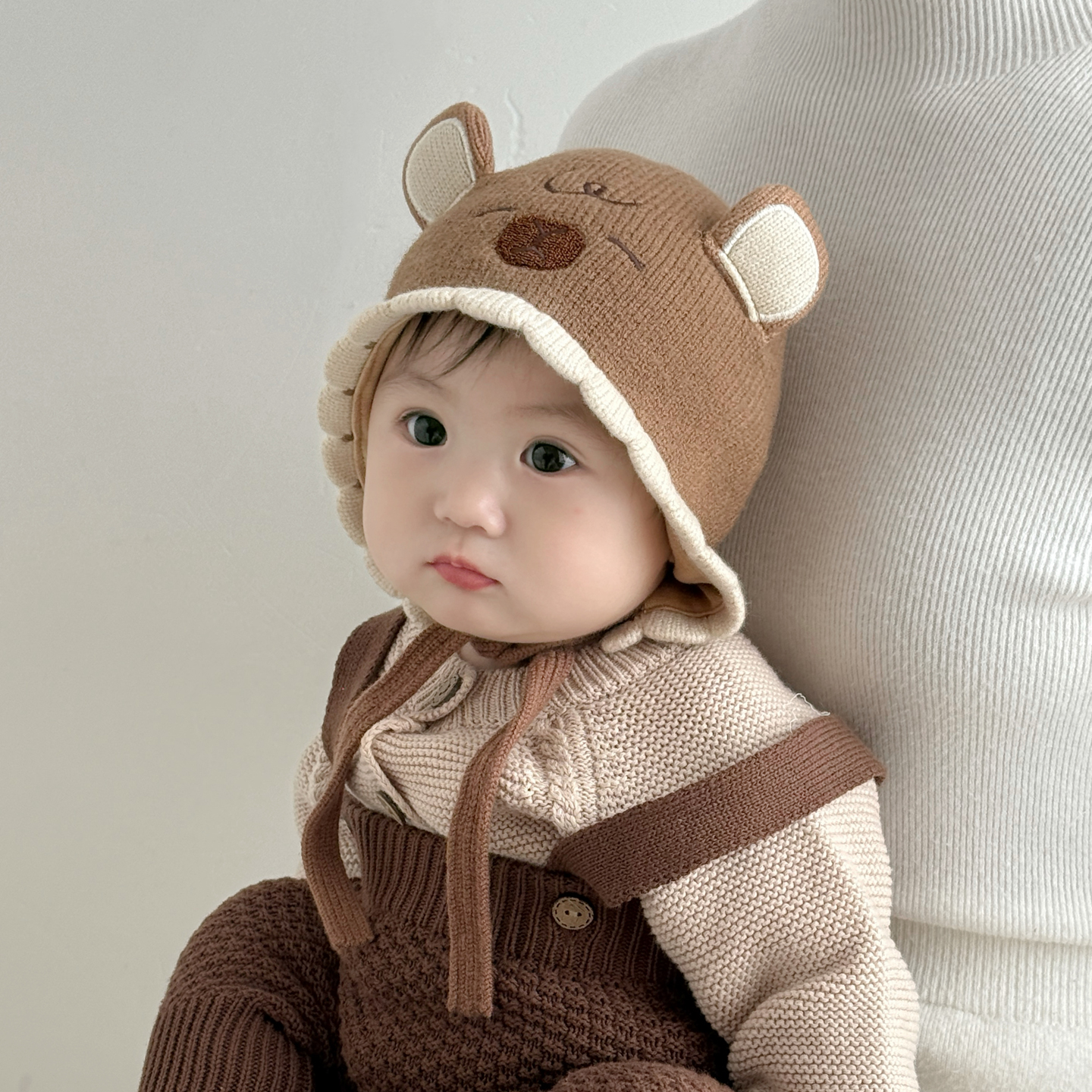 婴儿帽子秋冬季宝宝毛线帽婴幼儿男护耳针织帽加厚新款小冬季保暖