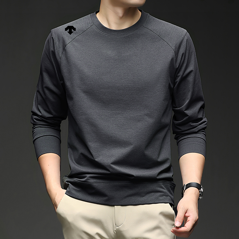 奥莱撤柜迪桑家T恤长袖男士春秋吸湿速干运动潮流圆领打底针织衫
