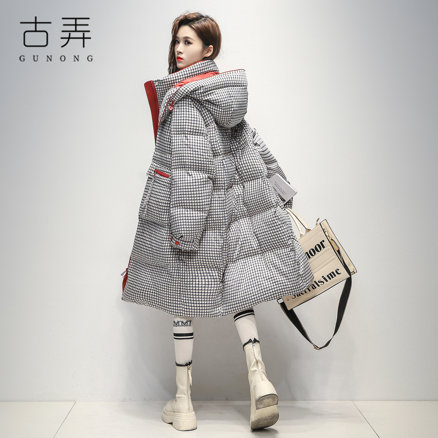 高端潮牌休闲百搭中长款羽绒服2025冬季新款防风抗寒保暖鸭绒外套