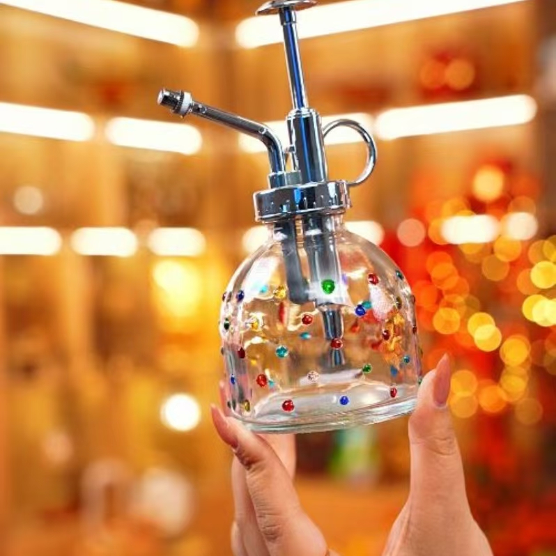 彩绘复古浮雕玻璃小型喷雾园艺喷壶