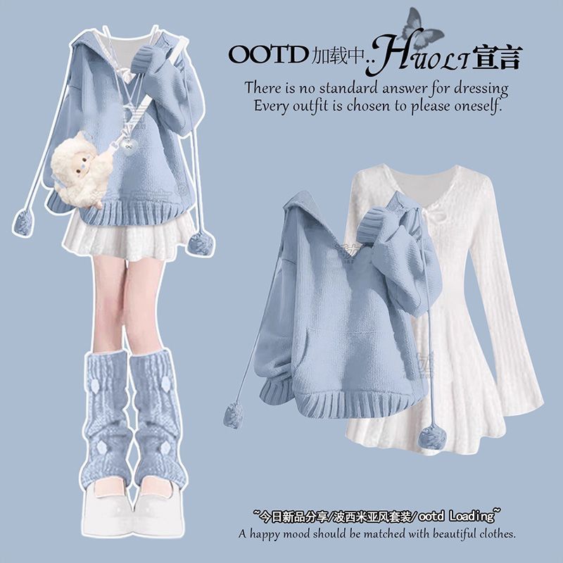 早秋流行温柔富家千金感穿搭法式长袖连衣裙女2025秋季气质小白裙